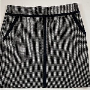 LOFT Black White Tweed Pencil Skirt Contrast Trim Classic Womens Sz 6